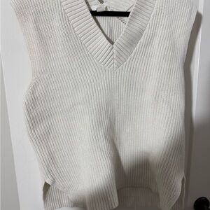 H&M Cream V-Neck Sweater Vest